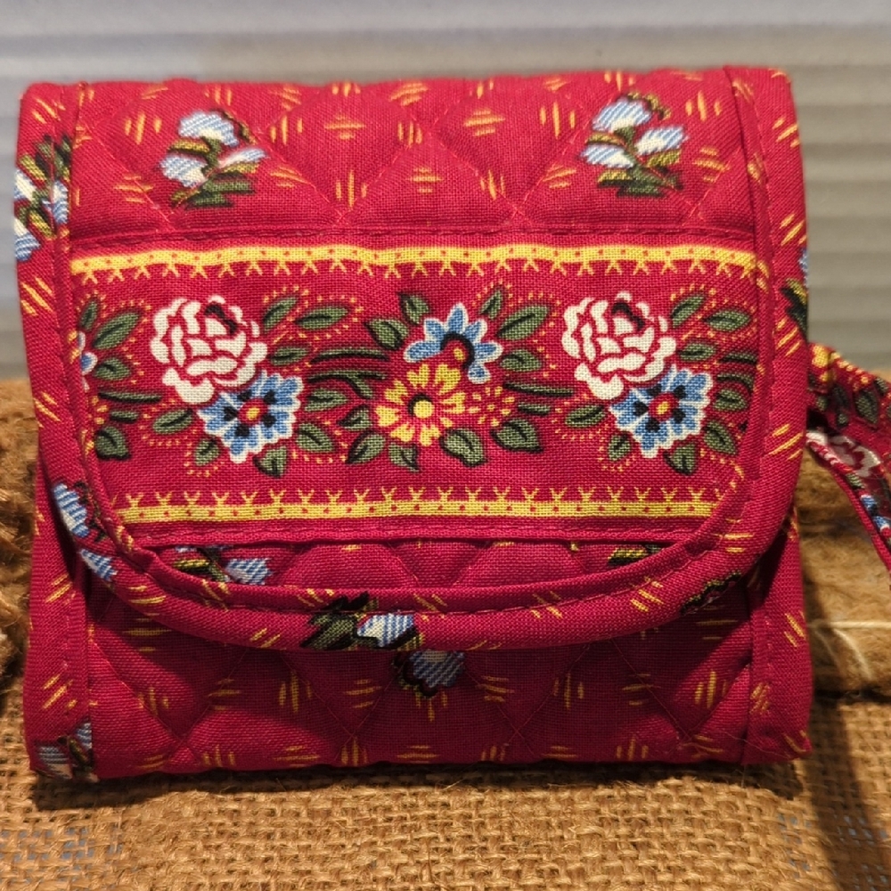 Vera Bradley Floral Red Quilted Wallet. Red Provincial Rare Pattern